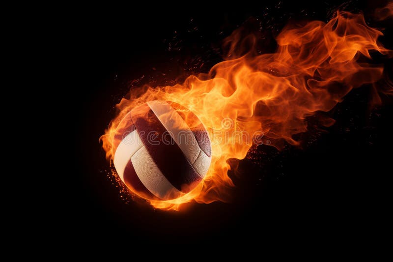 Volleyball Fire Ball. Generate Ai Stock Illustration - Illustration of ...