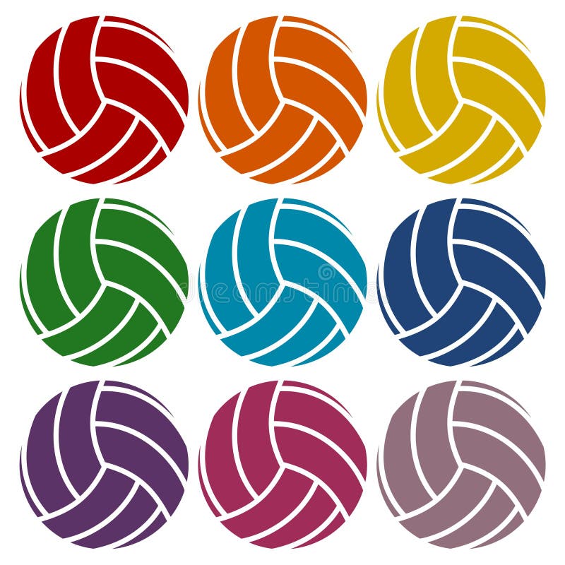Volleyball icons set stock vector. Illustration of american - 109954503