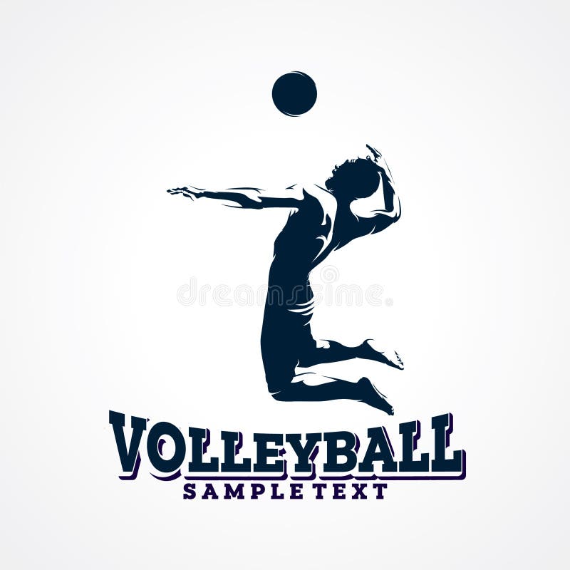 Volleyball Logo Design Template Stock Vector Illustration of person