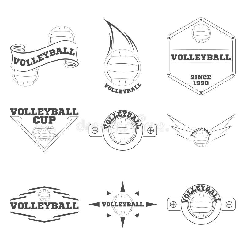 Logo Volleyball Made with a Drawing Style. Volleyball Ball Fly Over a ...