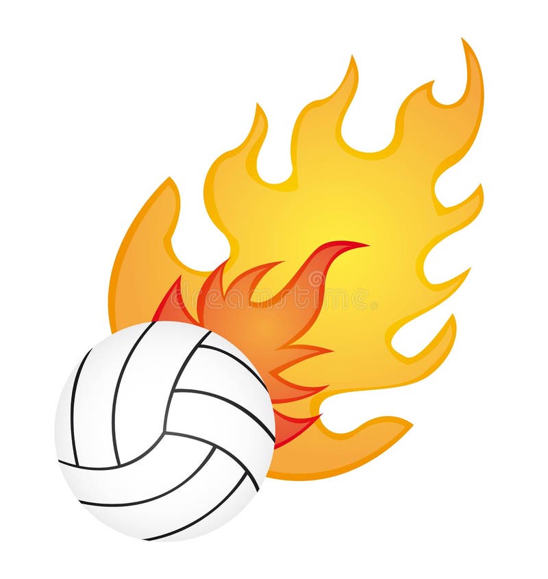 Volleyball mit Feuer vektor abbildung. Illustration von kugel 22450025
