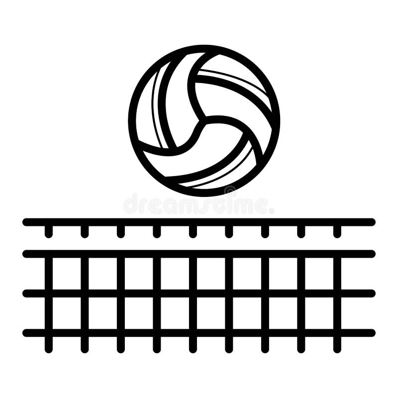 Volleyball netto met balpictogram Strandsport stock illustratie Volleyball netto met balpictogram Strandsport stock illustratie