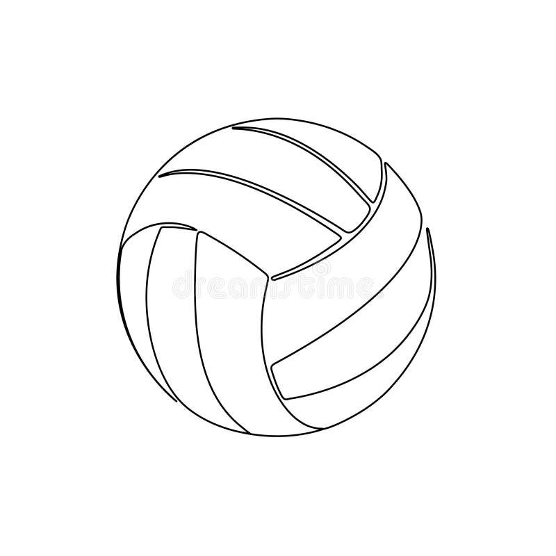 Volleyball One Line Art. Continuous Line Drawing of Ball. Stock Vector ...
