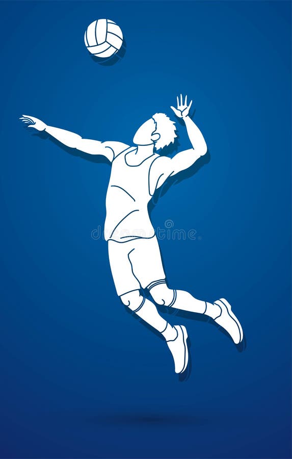Volleyball Player Action Cartoon Graphic Stock Vector Illustration of