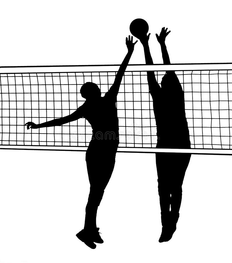 Volleyball Player As Silhouette Isolated while Shooting a Throwing a