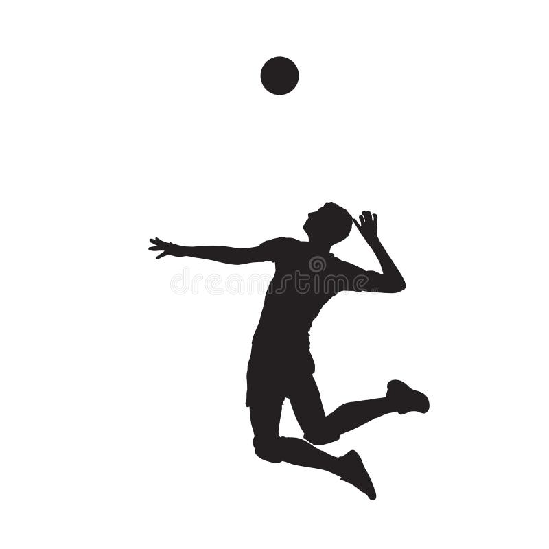 Volleyball Player Serving Ball, Isolated Vector Silhouette Stock Vector ...