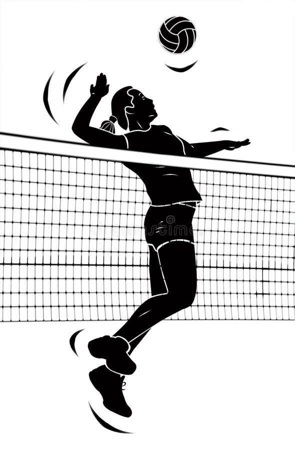Volleyball player. spiking. 