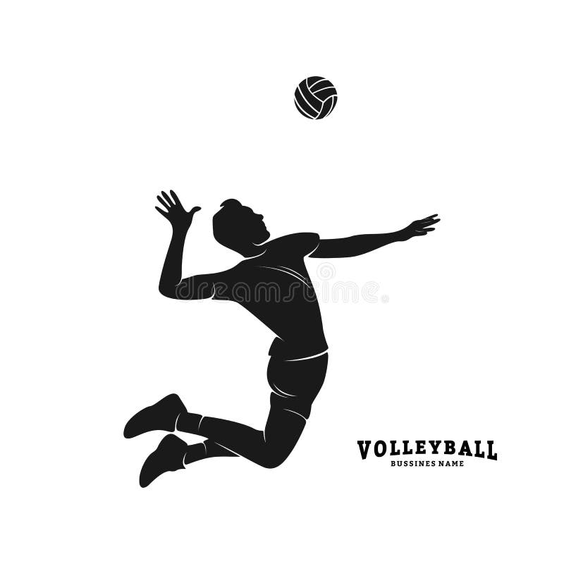 Volleyball Player Vector. Silhouette of Volleyball Player Stock Vector ...