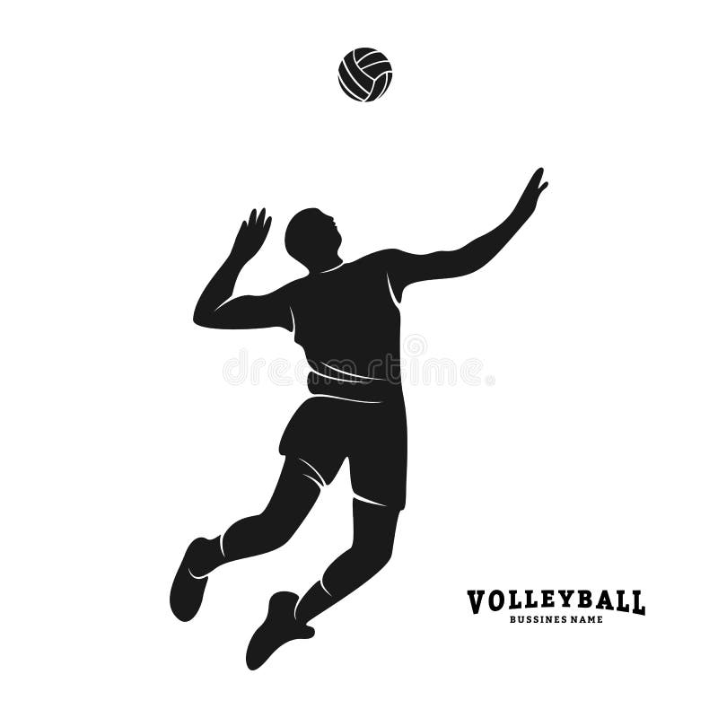 Volleyball Player Vector. Silhouette of Volleyball Player Stock