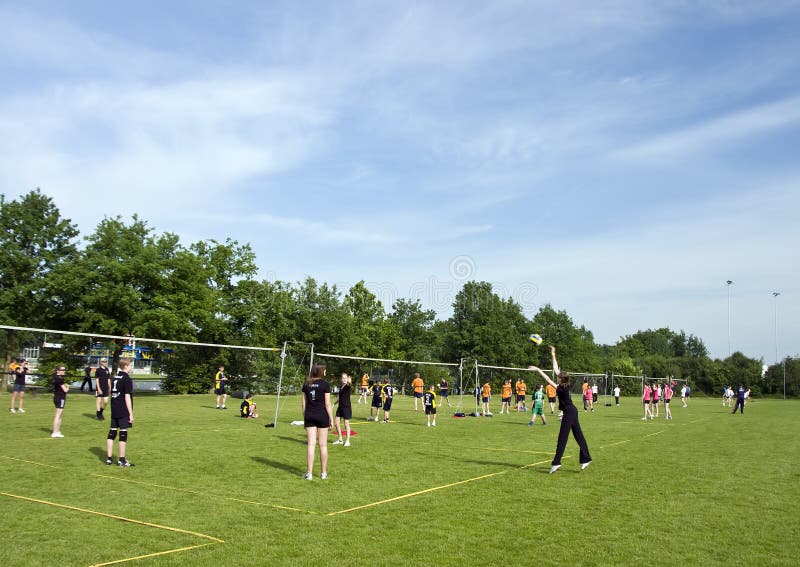 Volleyball playing fields editorial image. Image of field 5268405