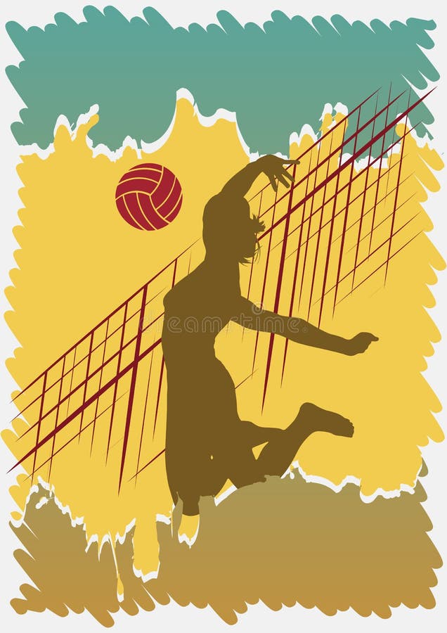 Volleyball poster.Beach volleyball. 