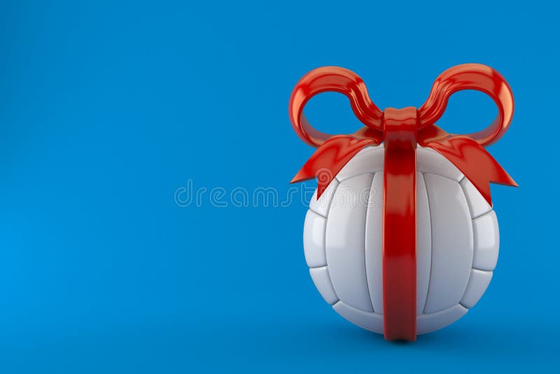 Christmas Volleyball Ribbon - Graphic Vector Volleyball Image