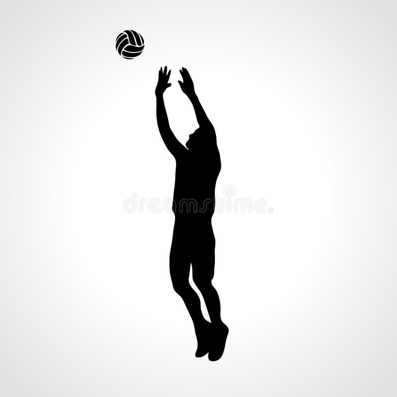 Volleyball Setter Silhouette, Vector Illustration Stock Vector ...