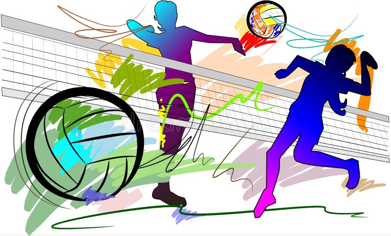 Volleyball hit stock illustration. Illustration of color - 31818473