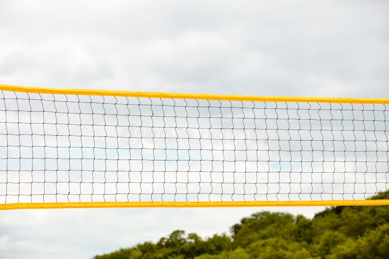 Volleyball summer sport. Net on a sandy beach