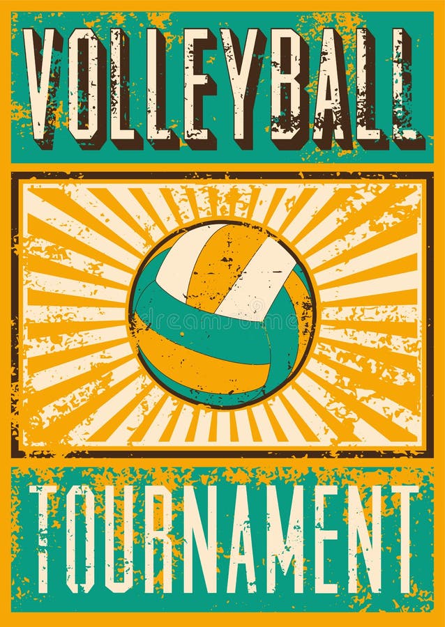 Volleyball Typographical Vintage Grunge Style Poster. Retro Vector ...