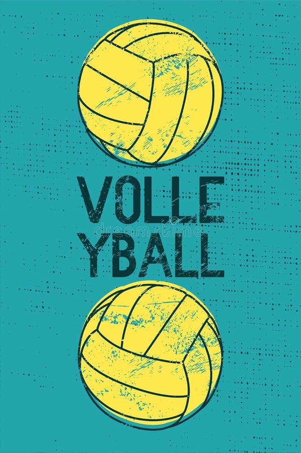 Volleyball Typographical Vintage Grunge Style Poster. Retro Vector ...