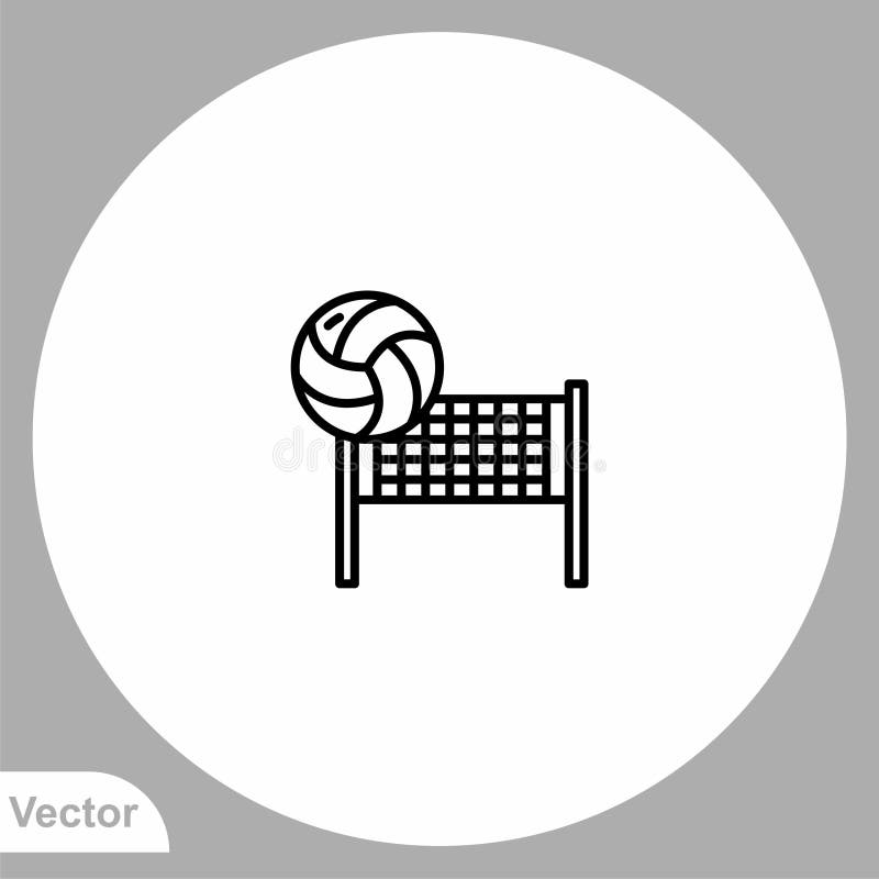 Volleyball Vector Icon Sign Symbol Stock Vector Illustration of competition, circle 205650478