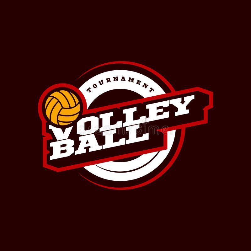 Volleyball Circular Vector Logo. Modern Professional Typography Sport ...