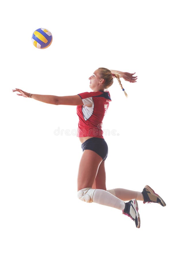 Volleyball woman jump stock image. Image of healthy, hand - 54686429