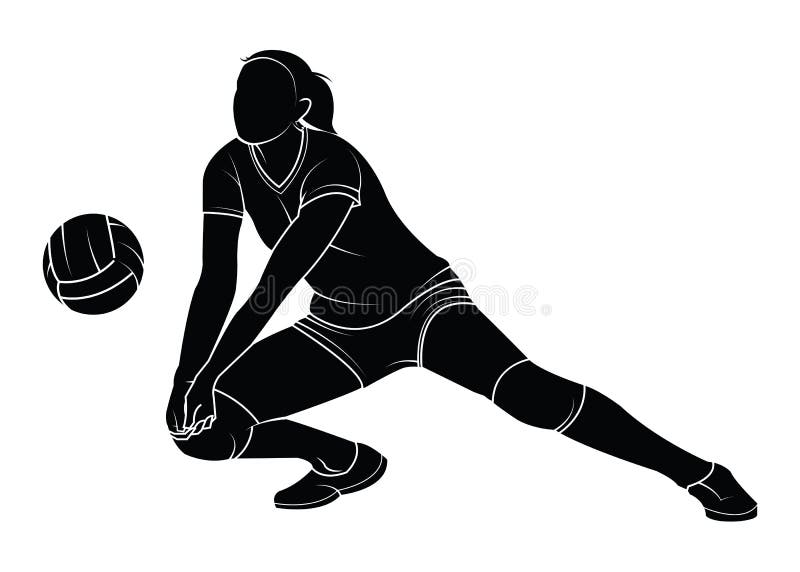 Volleyball silhouettes stock vector. Illustration of indoor - 2069625