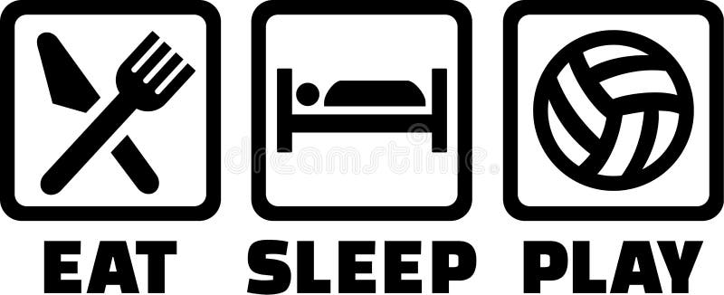 Volleyball Eat Sleep Play icons. Volleyball Eat Sleep Play icons