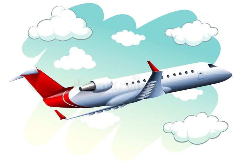 Volo dell'aeroplano nel cielo al giorno royalty illustrazione gratis Volo dell'aeroplano nel cielo al giorno royalty illustrazione gratis