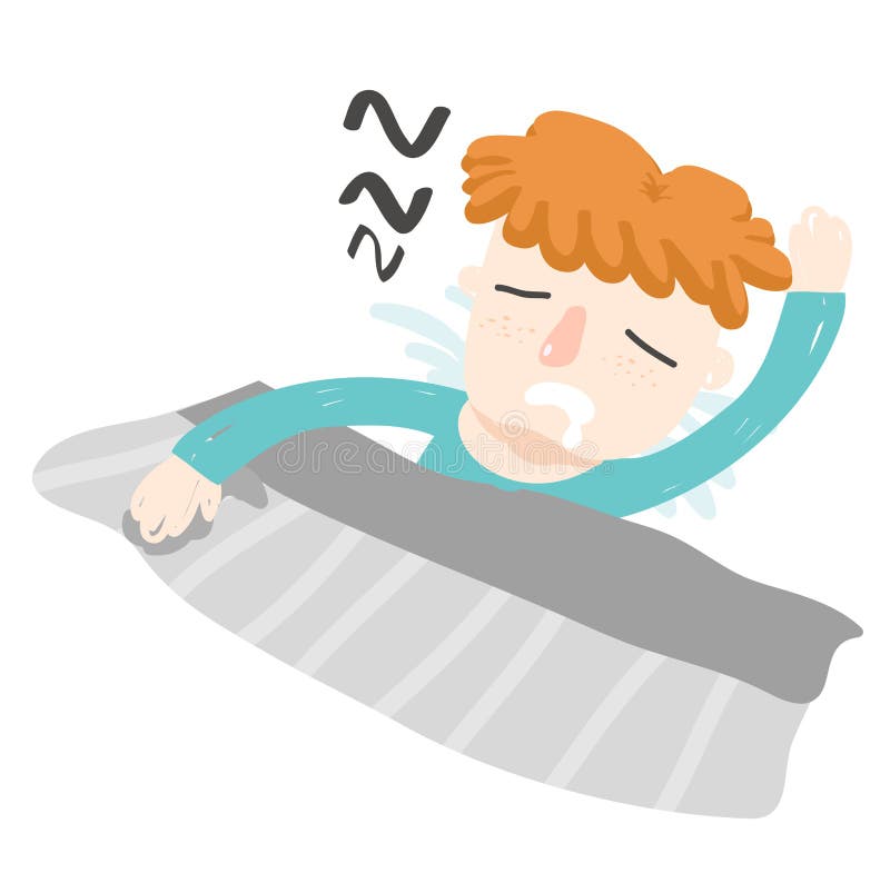 Volta alaranjada do sono do menino do cabelo de face para cima ilustração do vetor Volta alaranjada do sono do menino do cabelo de face para cima ilustração do vetor