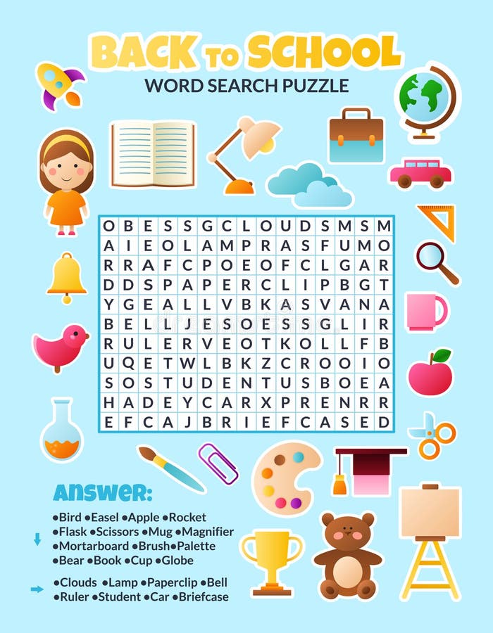 Vetores de Word Search Puzzle Jogo Desenhos Animados Monstros