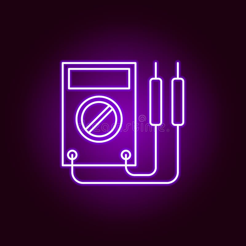 voltmeter konturu samochodowa ikona w neonowym stylu Elementy samochód naprawy ilustracja w neonowej stylowej ikonie Znaki i symb ilustracji voltmeter konturu samochodowa ikona w neonowym stylu Elementy samochód naprawy ilustracja w neonowej stylowej ikonie Znaki i symb ilustracji