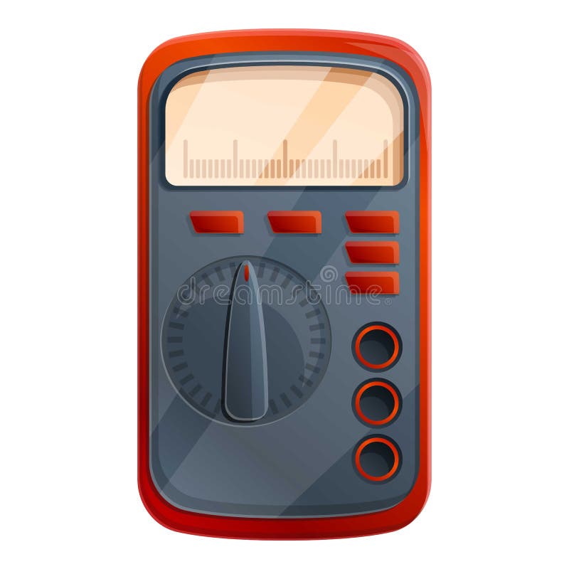 Voltmeter Multimeter Icon, Cartoon Style Stock Vector Illustration of