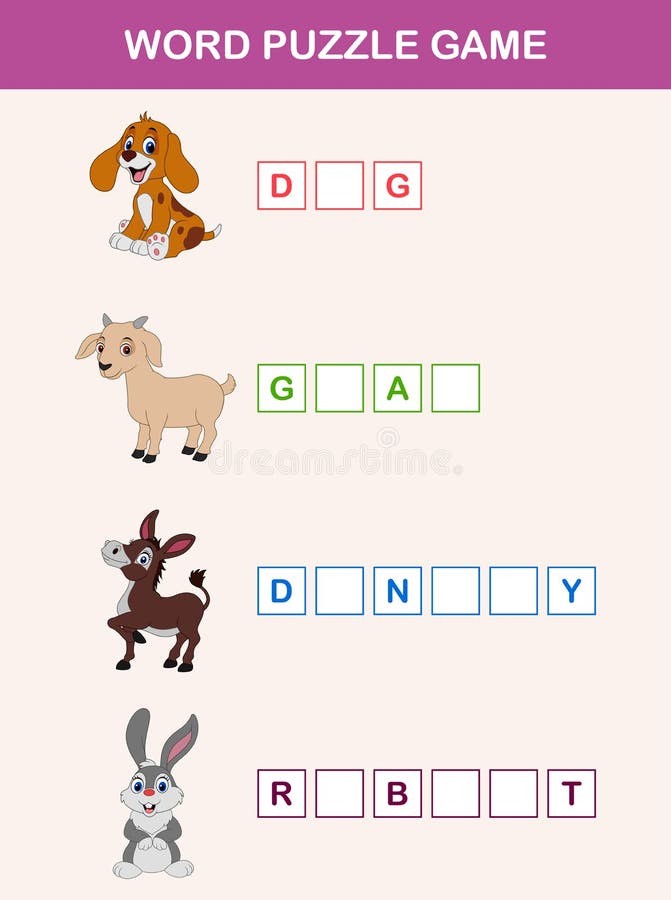 Voltooi het onderwijsspel van woordenkinderen Het leren het thema en de woordenschat van landbouwbedrijfdieren royalty-vrije illustratie Voltooi het onderwijsspel van woordenkinderen Het leren het thema en de woordenschat van landbouwbedrijfdieren royalty-vrije illustratie