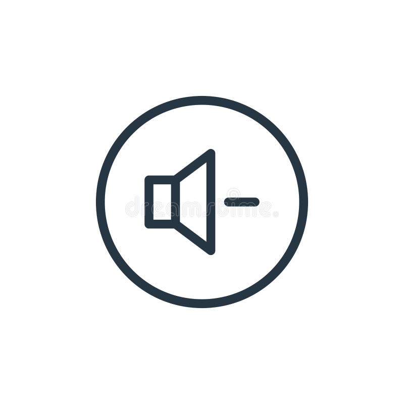 Volume Down Icon Vector from Media Player Concept. Thin Line