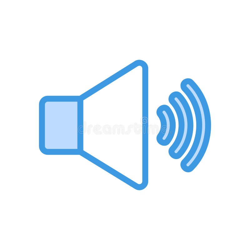 Volume Icon in Blue Style about Multimedia for Any Projects Stock