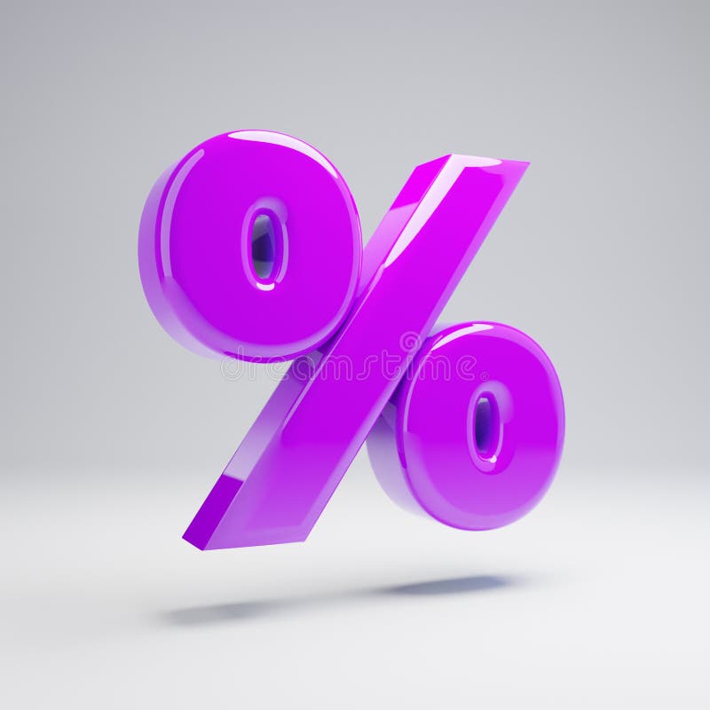 Volumetric glossy violet percent symbol isolated on white background royalty free illustration Volumetric glossy violet percent symbol isolated on white background royalty free illustration