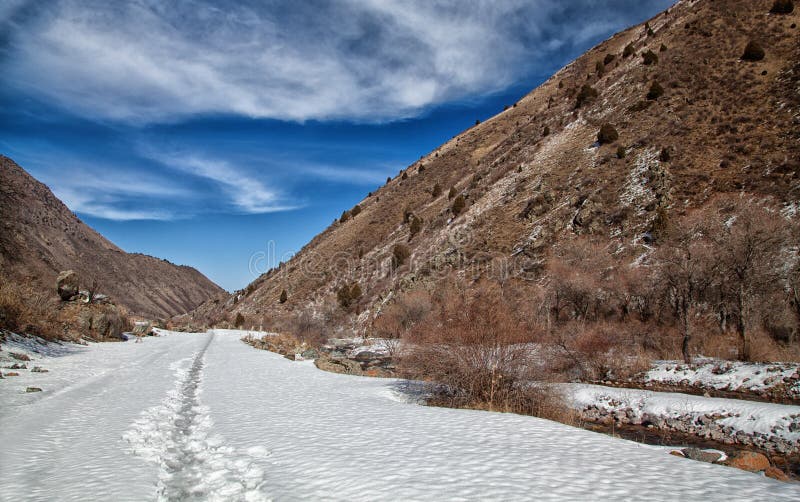 Volumetrische Landschaft der Berge. stockfoto