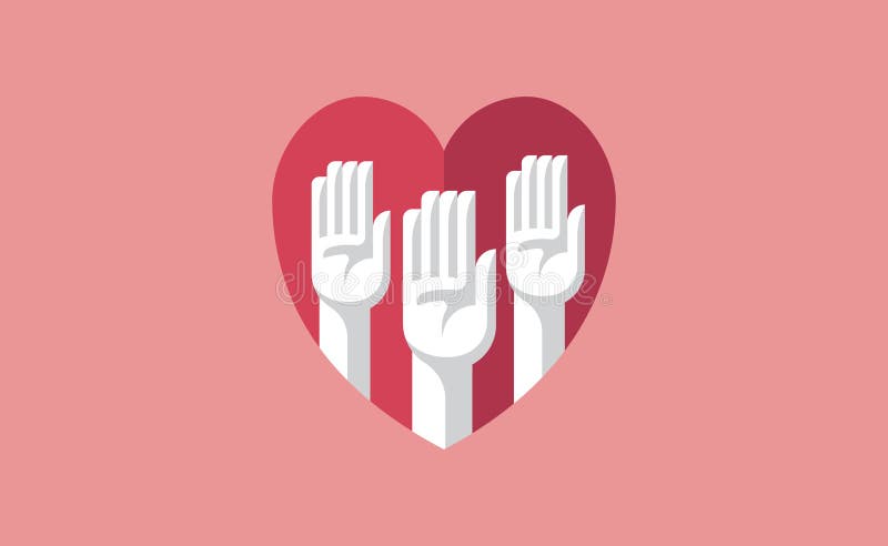 Volunteer hands in a heart illustration vector illustration Volunteer hands in a heart illustration vector illustration
