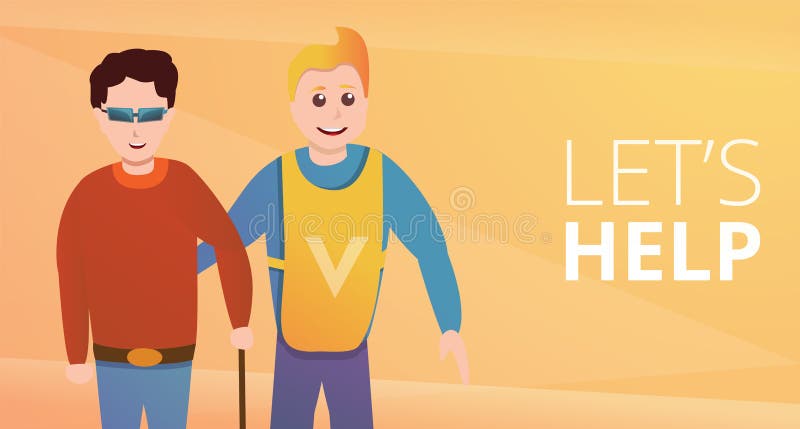 Volunteer lets help concept banner, cartoon style vector illustration Volunteer lets help concept banner, cartoon style vector illustration