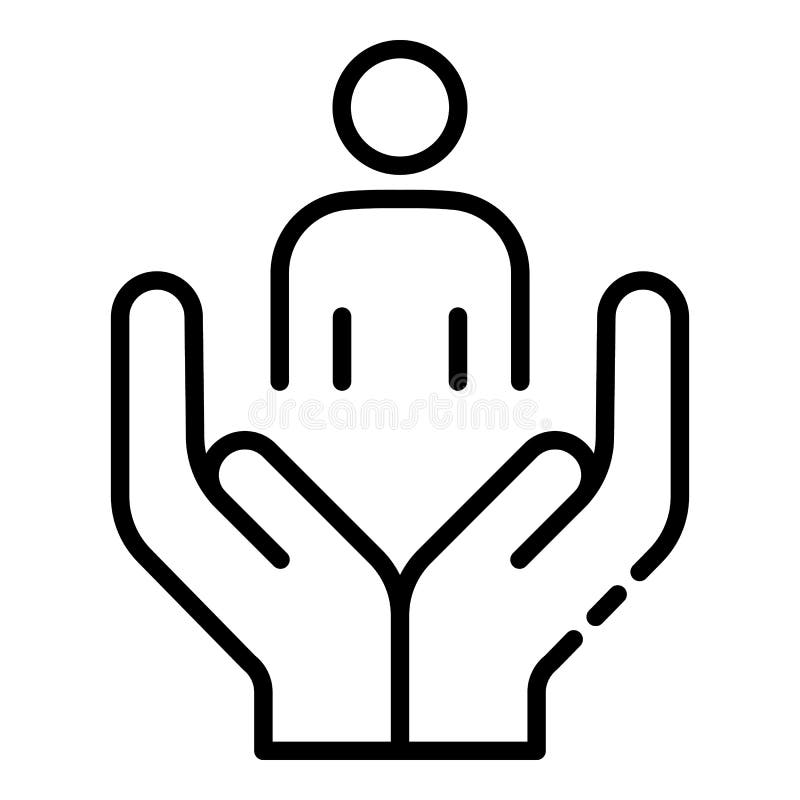 Volunteer man care icon, outline style