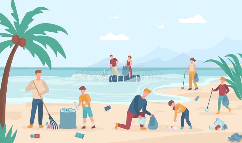 Beach Cleanup Stock Illustrations – 308 Beach Cleanup Stock ...