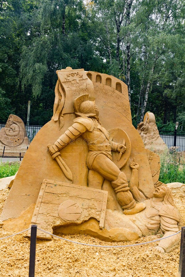 Von Zeitunvordenklichem Ausstellung von Sandskulpturen lizenzfreies stockbild Von Zeitunvordenklichem Ausstellung von Sandskulpturen lizenzfreies stockbild