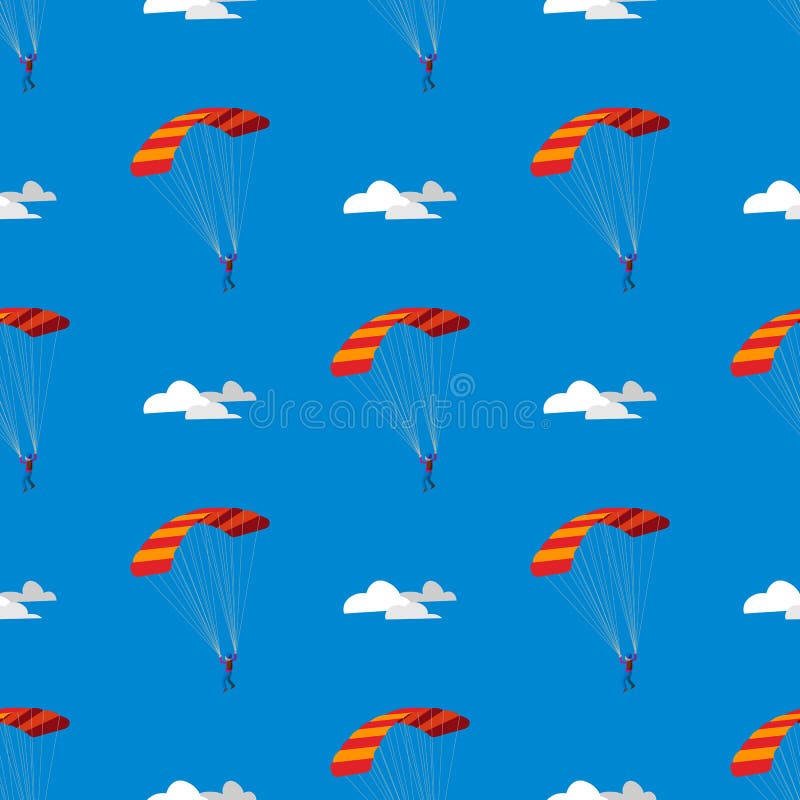 Voo do Skydiver com paraquedas Saltando em queda livre, saltando de paraquedas e esporte extremo, conceito ativo do lazer Teste p ilustração stock Voo do Skydiver com paraquedas Saltando em queda livre, saltando de paraquedas e esporte extremo, conceito ativo do lazer Teste p ilustração stock