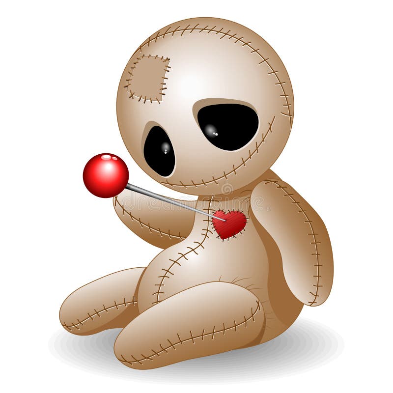 Voodoo Rag Doll in Love Cute Emo Cartoon Character Vector Illustration  Stock Vector - Illustration of voodoodoll, sting: 135619450