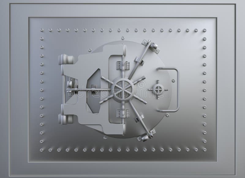 Vooraanzicht van een kluisdeur vector illustratie