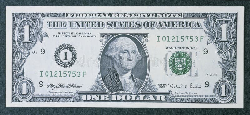 Voorzijde van een één dollarrekening