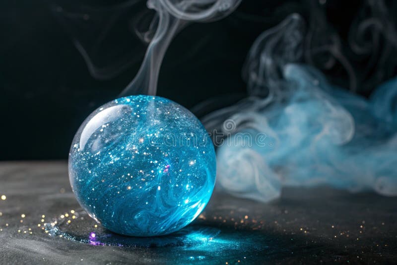 Vopsea lichidă strălucitoare cu strălucire albastră. O scenă abstractă captivantă cu vopsea lichidă strălucitoare care se învârte într-o sferă creând un efect strălucitor pe un fundal întunecat