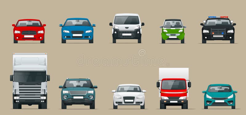 Vorderansichtsatz des Autos Fahrzeugfahren in die Stadt Vector die flache Artkarikaturillustration, die auf grauem Hintergrund lo lizenzfreie abbildung Vorderansichtsatz des Autos Fahrzeugfahren in die Stadt Vector die flache Artkarikaturillustration, die auf grauem Hintergrund lo lizenzfreie abbildung