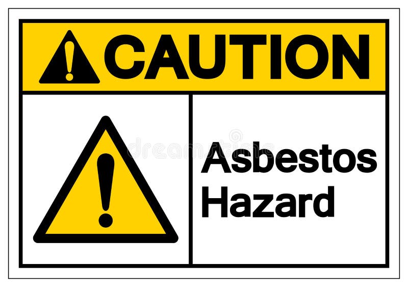 Vorsicht-Asbest-Gefahrensymbol-Zeichen, Vektor-Illustration, lokalisiert auf wei?em Hintergrund-Aufkleber EPS10