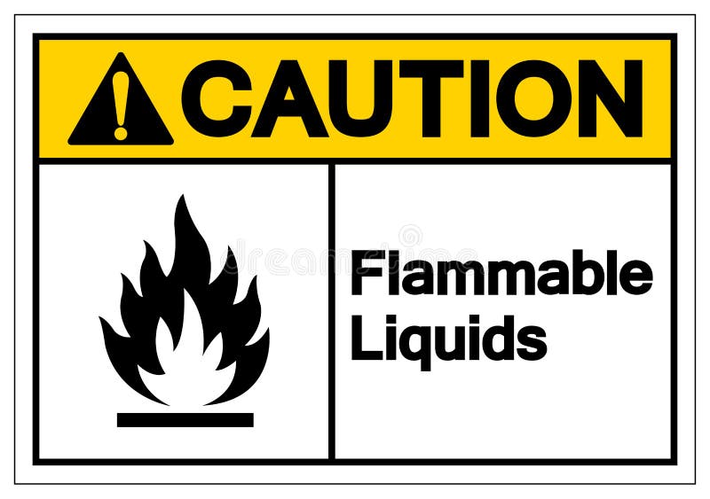Vorsicht-brennbare Flüssigkeits-Symbol-Zeichen, Vektor-Illustration, Isolat auf weißem Hintergrund-Aufkleber EPS10