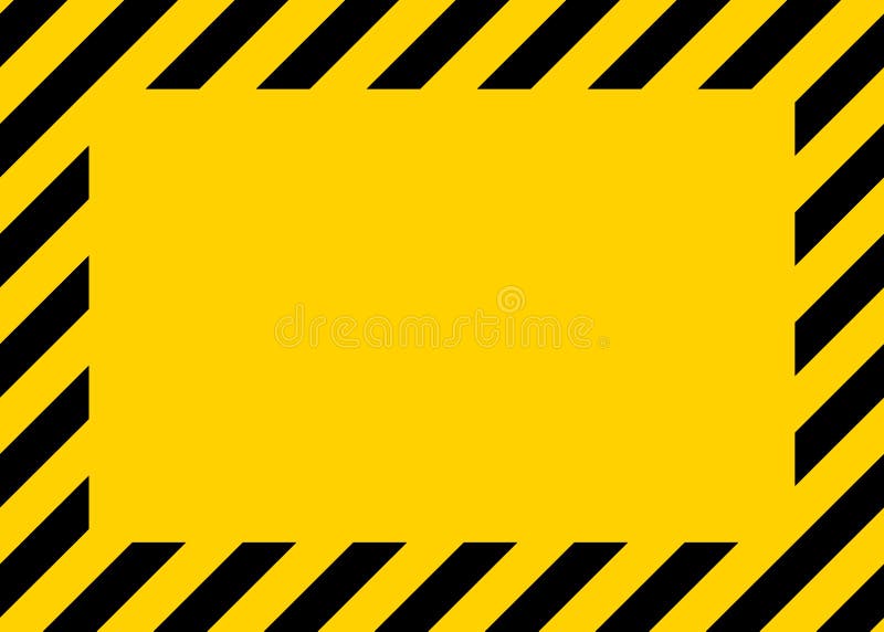 Vorsicht, Warnung in der gelb-schwarzen Grenze Warnendes Band der Gefahr Baubereich Zeichen der Gefahr Rahmen-Hintergrund Sicherh
